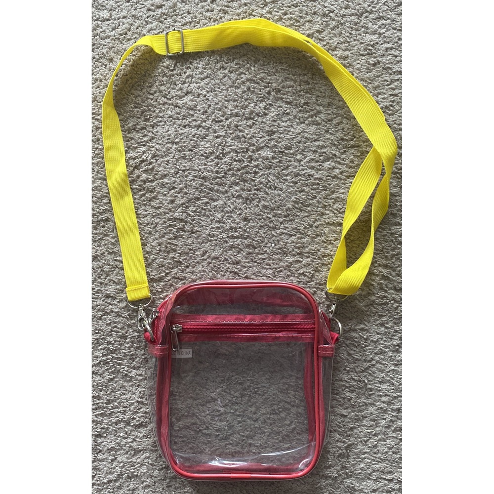 Clear Crossbody Purse Bag Tote Yellow Red Stadium Approved Concert Sport